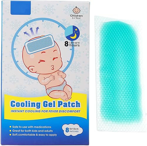8 hojas de parches de enfriamiento desechables fiebre almohadillas refrescantes alivio incomodidad calor fiebre reductor 2.0 x 4.7 in
