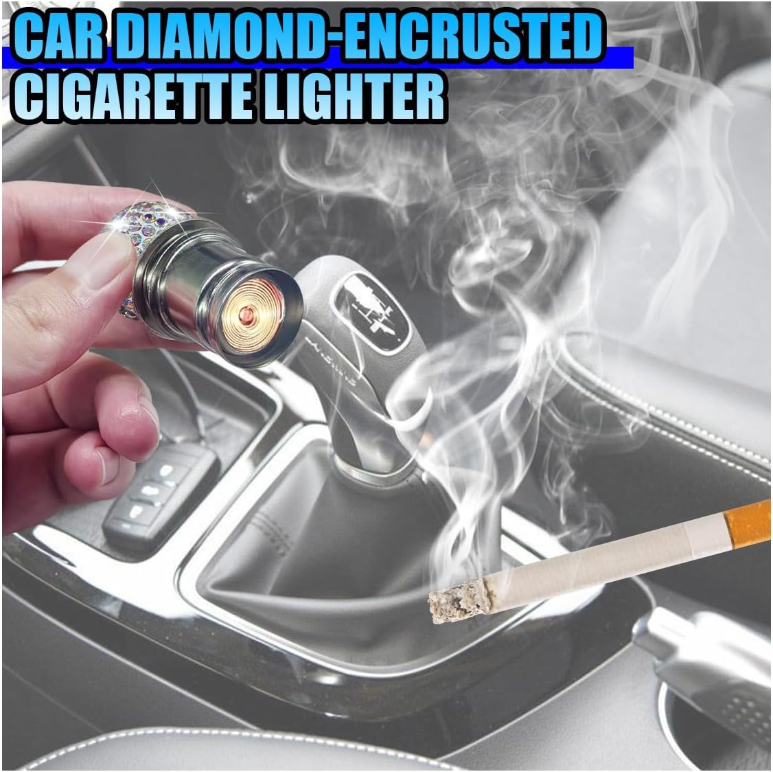 YoRise Bling Car Cigarette Lighter, Dustproof Crystal Rhinestone Car Cigarette Lighter Plug Replacement, 12V Pop-Out Universal Auto Socket Decoration Accessories for Most Vehicles (Colorful) image 5