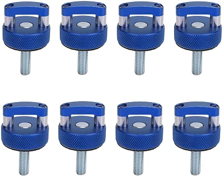 PerGar Hard Top Quick Removal Fastener Thumb Screw, Thumb Screw Steel Billet Aluminum M8 1.25 Thread Integrated D Ring for Bronco 2dr 4drBlue