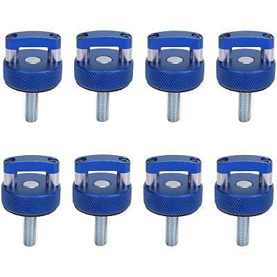 PerGar Hard Top Quick Removal Fastener Thumb Screw, Thumb Screw Steel Billet Aluminum M8 1.25 Thread Integrated D Ring for Bronco 2dr 4dr(Blue)
