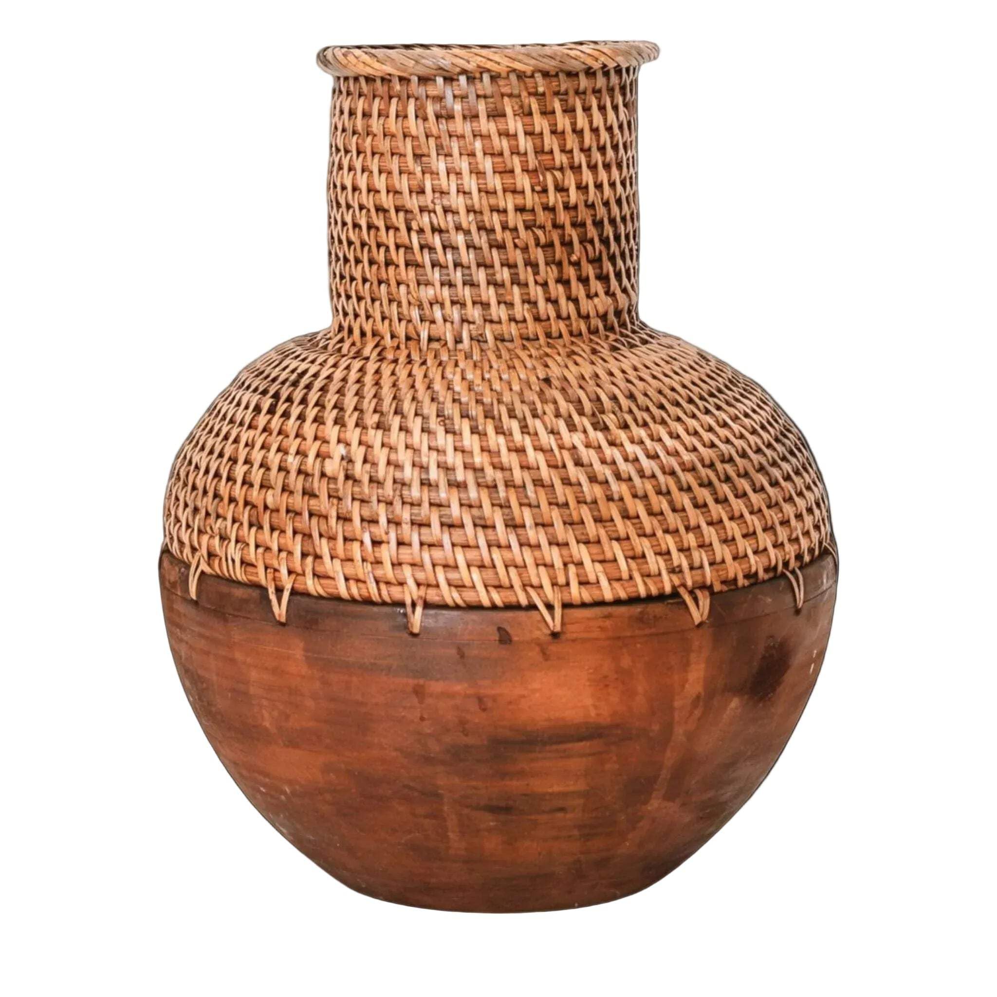 Vase en rotin Kamari tressé à la main pour pampa et fleurs séchées