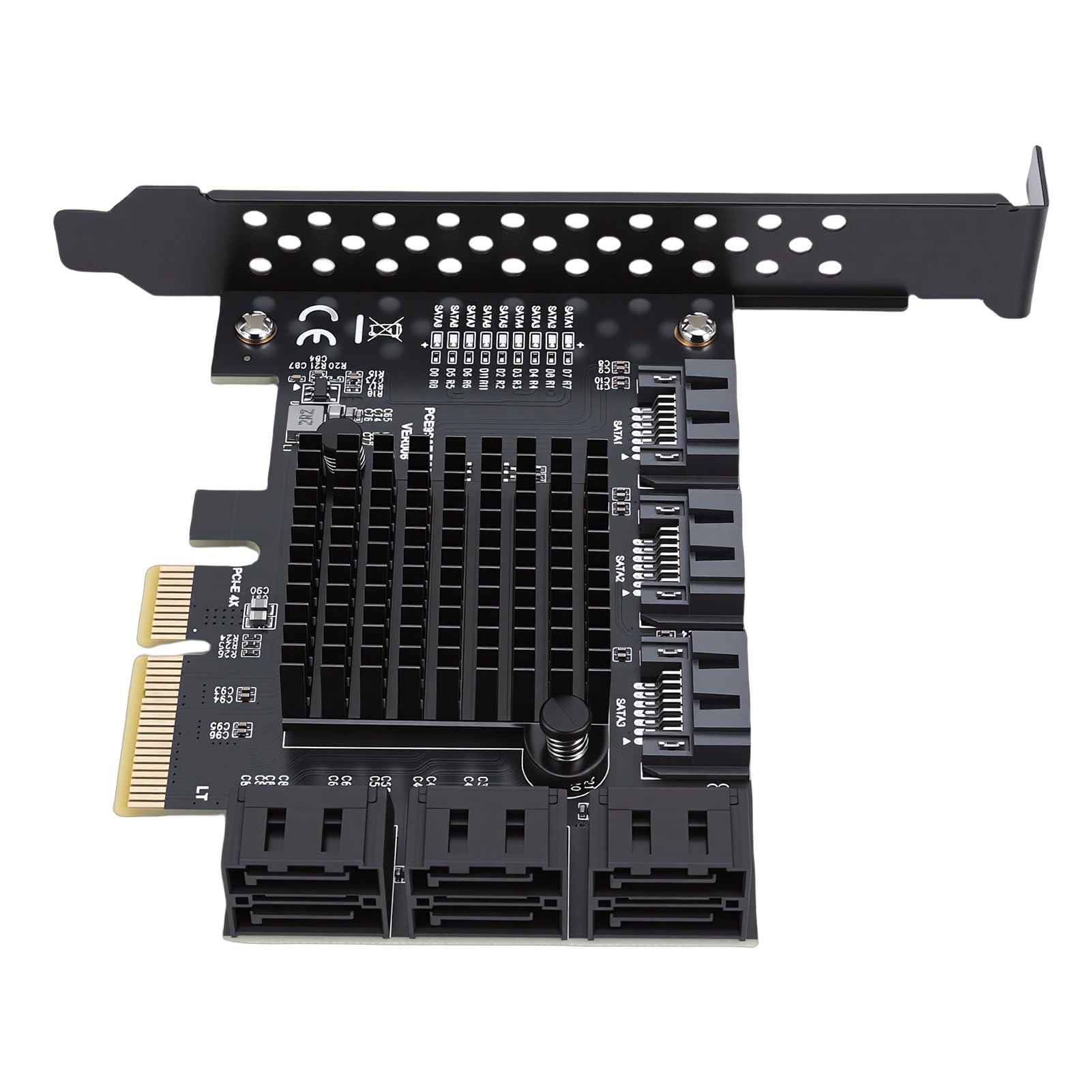 Scheda di Espansione PCIe a 9, Scheda con velocità di Trasferimento da 6 Gbps, di Supporto NCQ AHCI con compatibilità, Ideale per NAS, PC e Server
