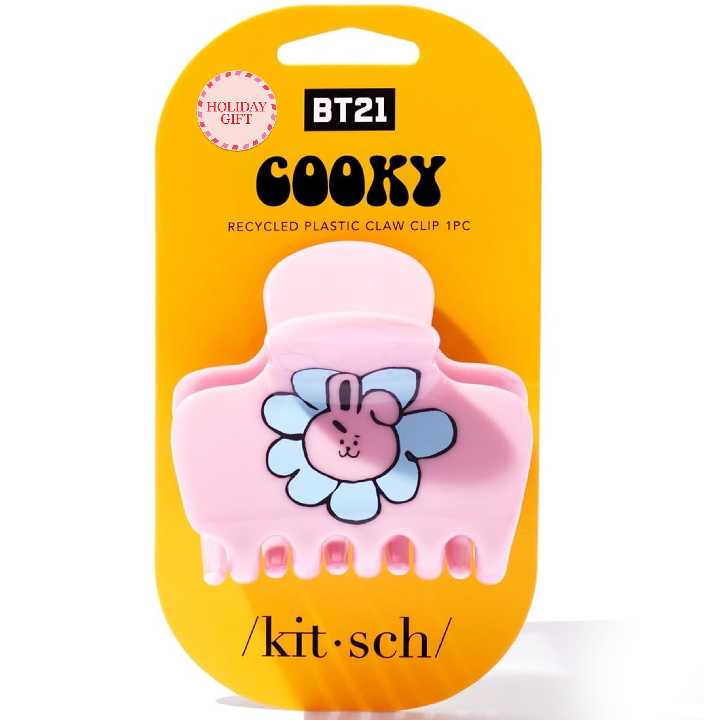 BT21 Recycled Plastic Puffy Medium Hair Clips for Women, Medium Claw Clip for Thin & Thick Hair | Ideal Gifts for Women - COOKY, 1pc