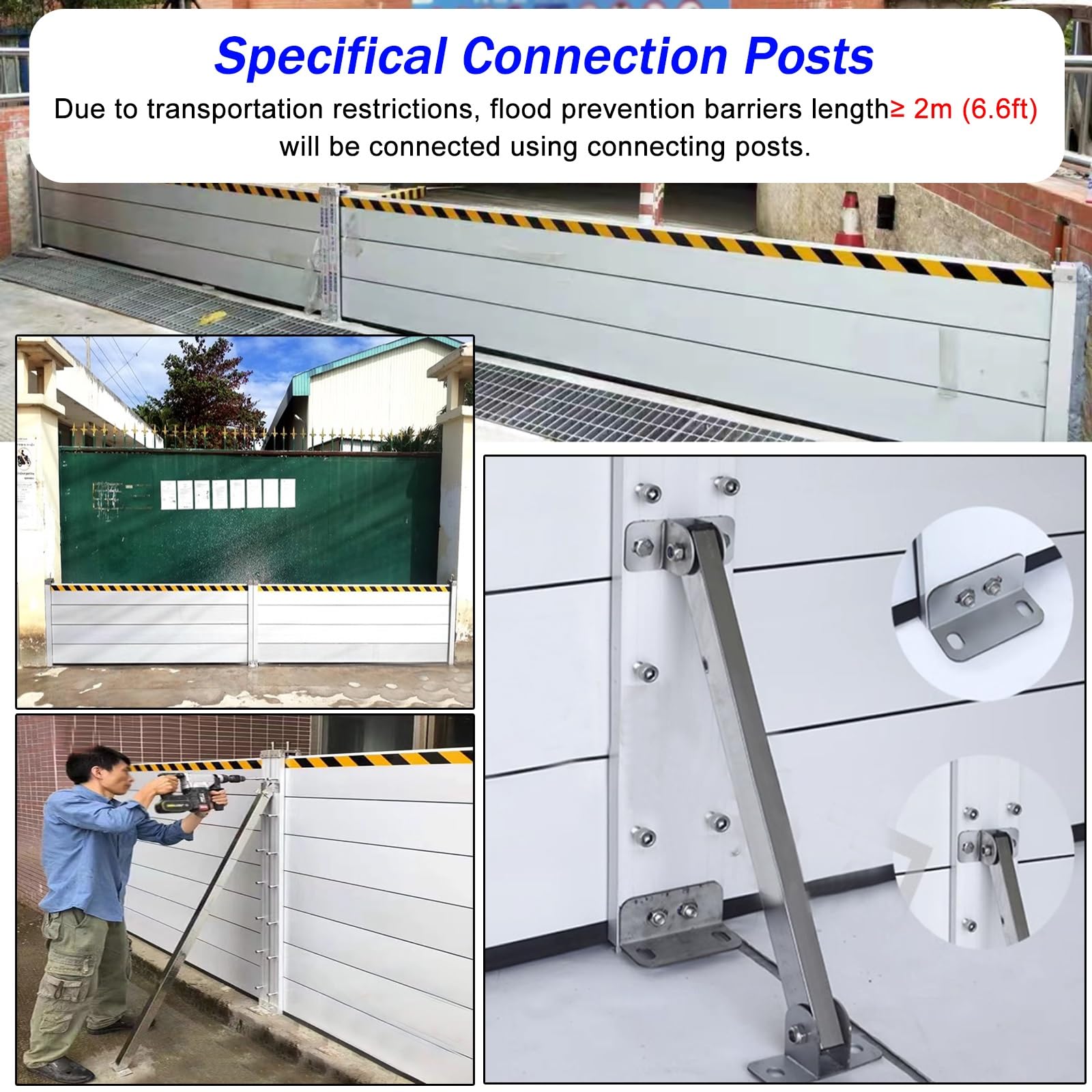 Barreras de protección contra inundaciones para Puertas de casa, Kit de umbral de Pared antiinundaciones de Aluminio de 80 cm, 60 cm y 40 cm de Alto, para Puertas/cochera/sótano, hogar Comer