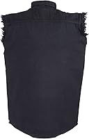 Vista 4 de Camisa de manga corta de algodón negro Biker para hombre con mangas deshilachadas Nuevo