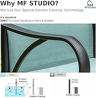 Vista 6 de Juego de 4 taburetes de bar para exterior de MFSTUDIO, sillas giratorias de patio con altura de barra, barras de bar de patio con respaldo alto