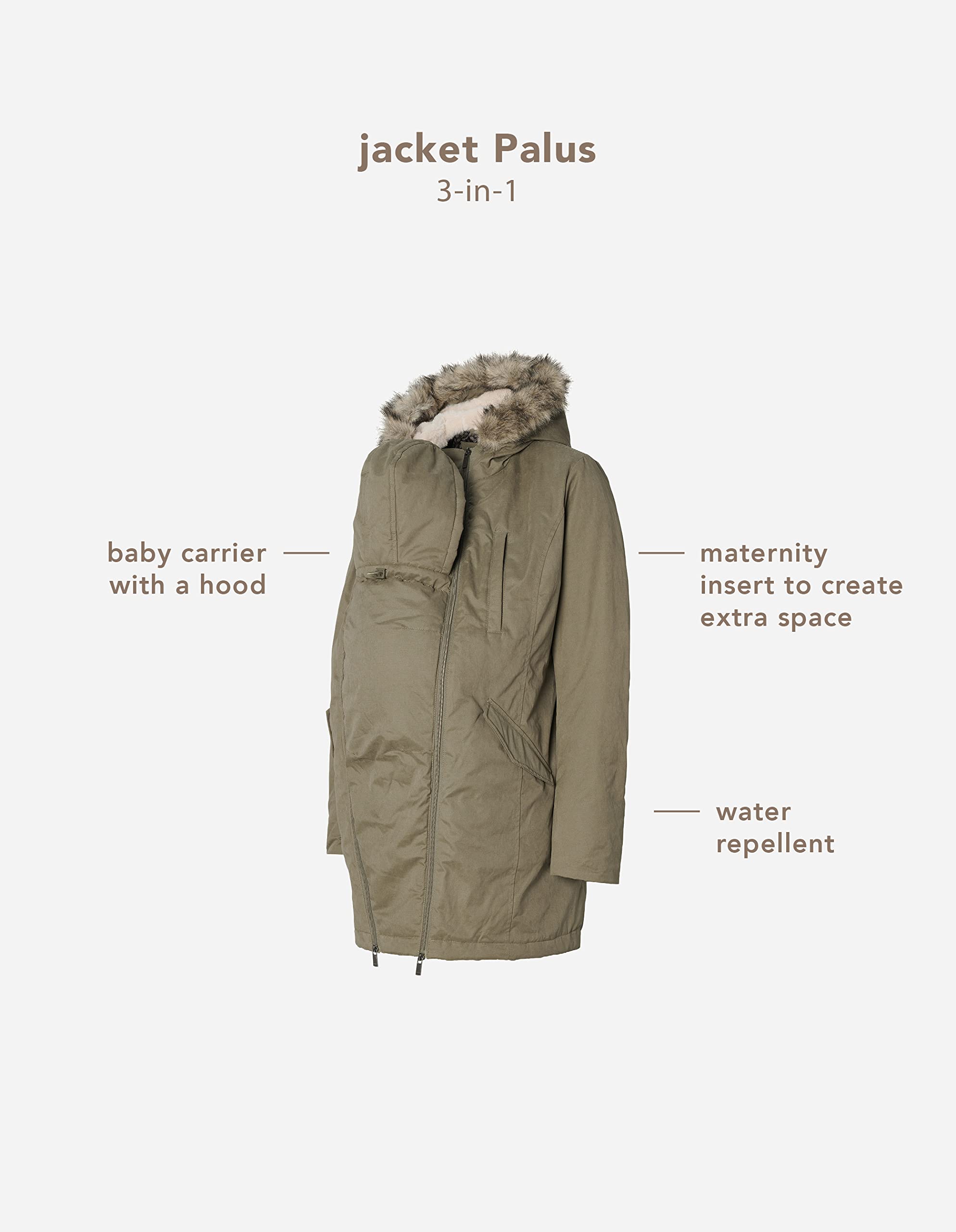 Noppies Maternity Jacket 3-Way Palus Chaqueta, Dusky green-P980, XL para Mujer