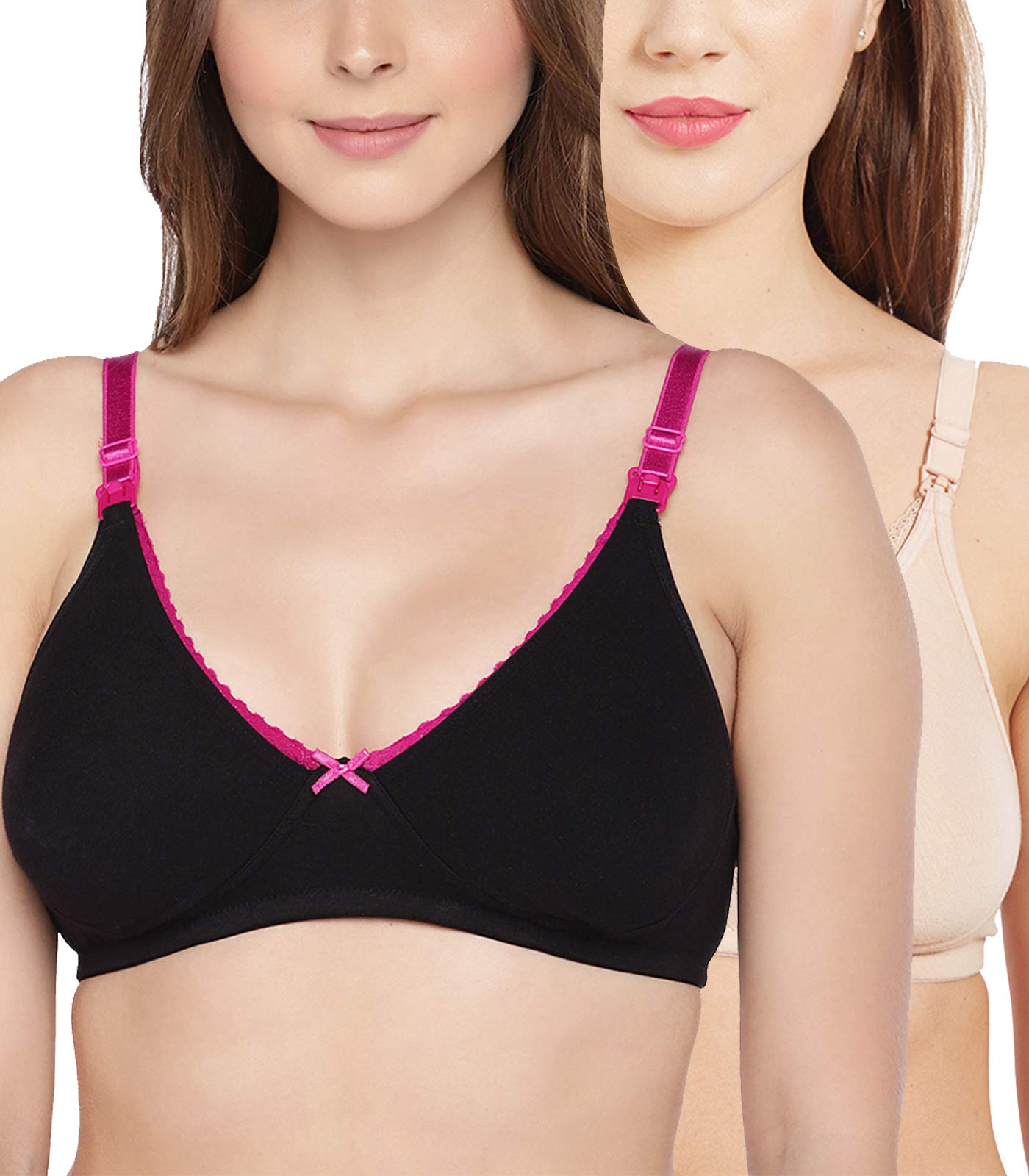 inner sense Organic Cotton Bamboo Nursing Bra for Women I High Coverage Feeding Bra with Lace Detailing on Neckline I Non Padded Maternity Wear with Wirefree Design-picture-32