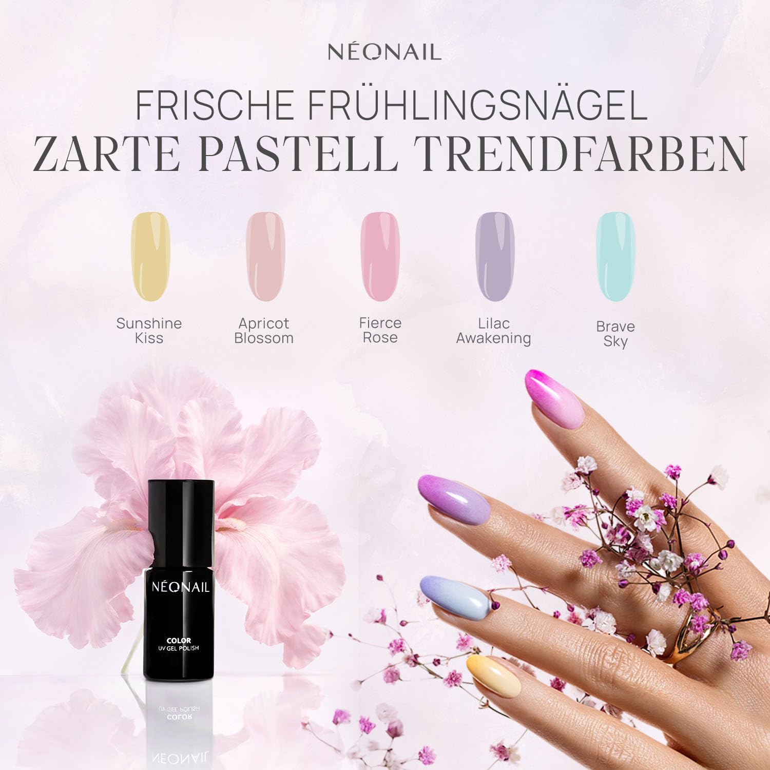 NÉONAIL UV Nagellack 7,2 ml - Pfirsich - Apricot Blossom - NÉONAIL Farben - UV Lack - Gel Nägel - Nageldesign - 4