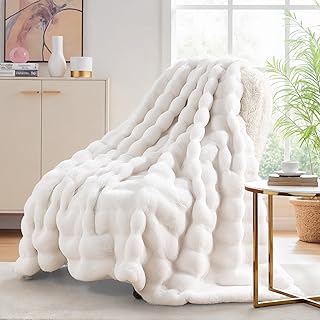 NEXHOME PRO Faux Fur Throw Blanket, Ultra Soft Cozy Warm Fuzzy Fluffy Pl...