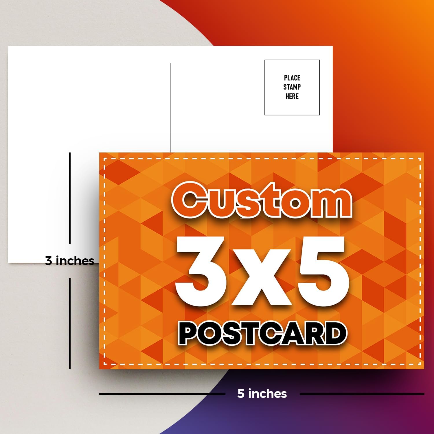 3" x 5" Custom Printed Postcards, Upload Your Text and Image, Personalized Printable Post Cards, 2 Sided Print on Thick Glossy Card Stock - Perfect for Direct Mail Greetings Invitations - 5000 per Pack