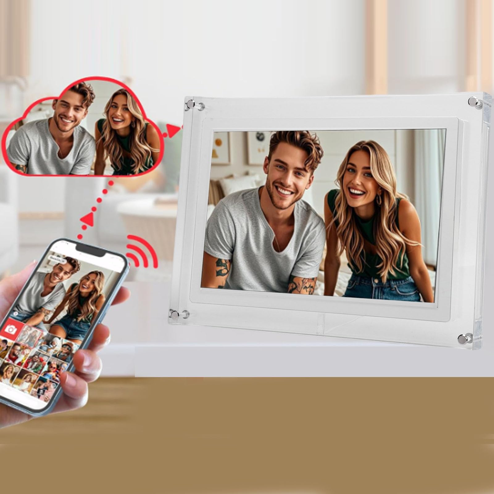 Focket Cyfrowa Ramka na Zdjęcia 10,1 Cala, 32GB Smart Frame z Ekranem
