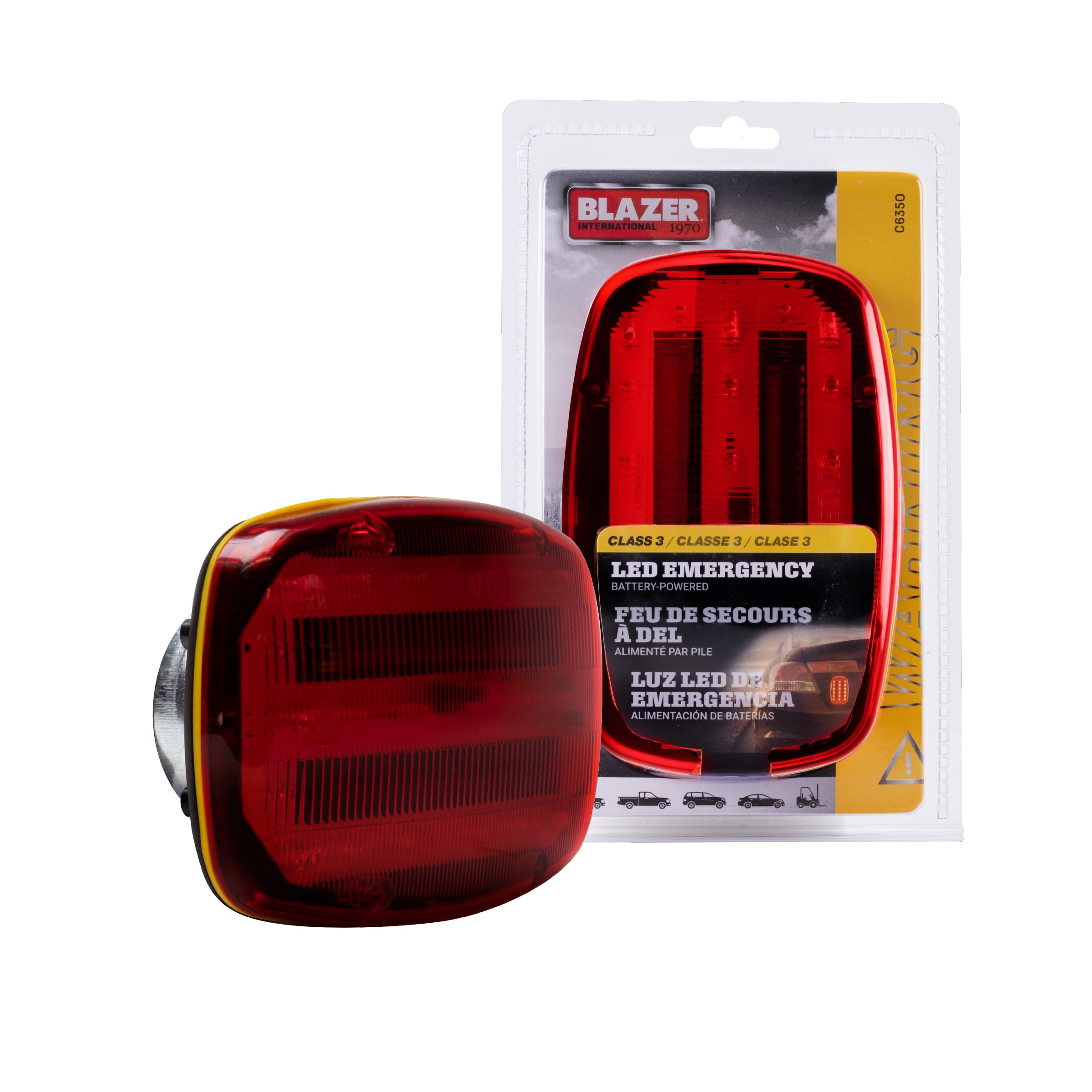 Blazer International 195C6350 LED Magnetic Emergency Safety Light – Red, Battery Powered, Dual Flash Modes, High-Visibility Warning Beacon for Roadside, Construction, and Farm Use Automotive Accesory