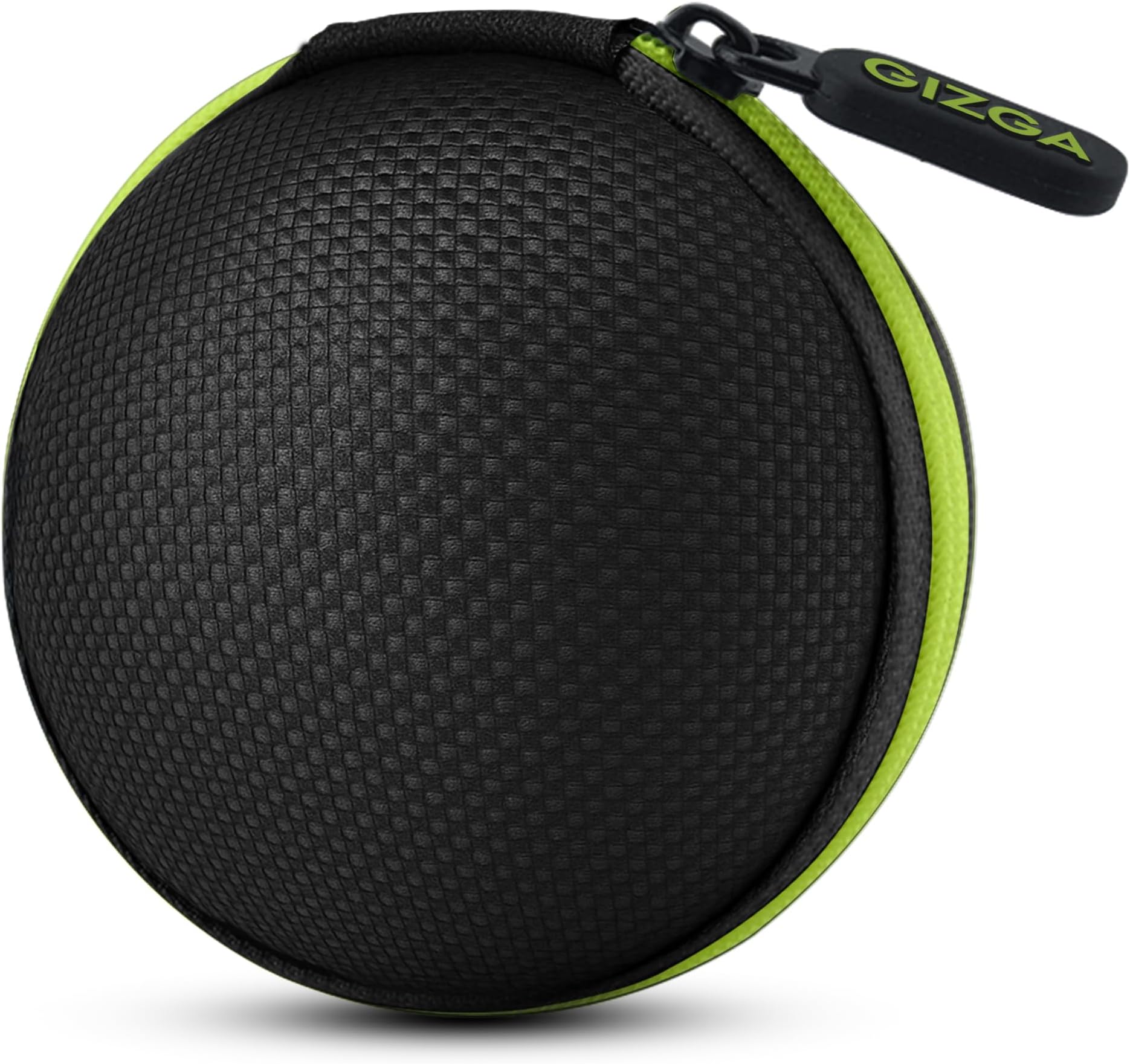 Earphone Carrying Case with Shockproof & Durable 1680D Ballistic Nylon, Mesh Pocket, Zipper & Carabiner Travel Organizer Pouch for Earbuds, Flash Drives, Cables, SD Cards (Green)