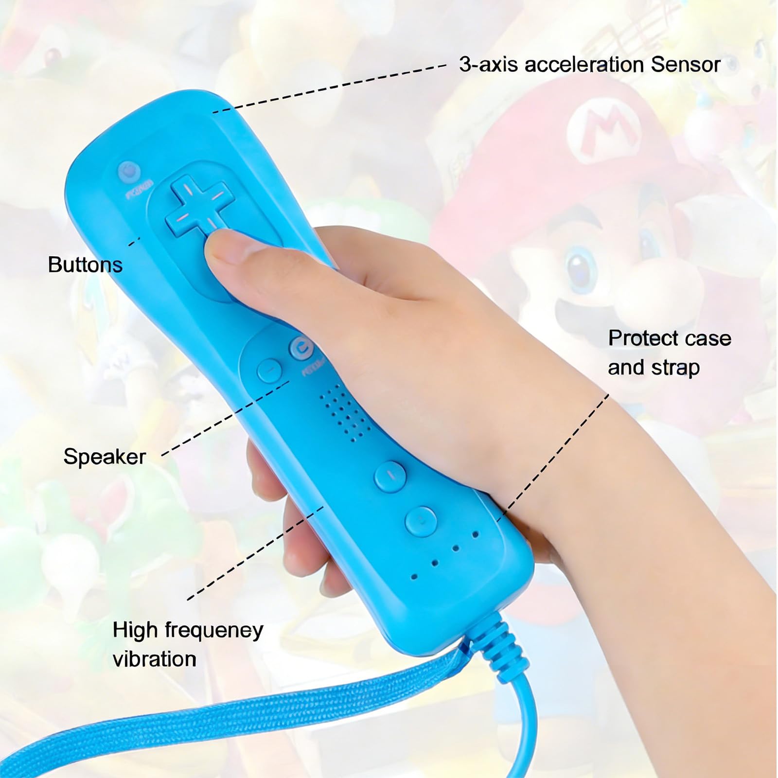 Funmo Controller für Wii Remote Plus Controller -Wi-i- Fernbedienung mit Motion Plus und W-ii-Nunchuck Con-troller W-ii Kontroller W-ii Vernbedinung Ersatz für Wii/WiiU (B)