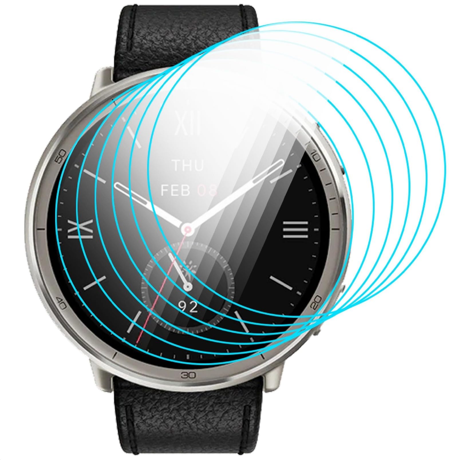 GIOPUEY Protection Écran Pour Amazfit Active 2, [6 Packs] Ultra-Mince Et Doux TPU écran Protecteur [Anti-Rayures] [Anti-Bulle] Ultra-Mince Film - Transparent