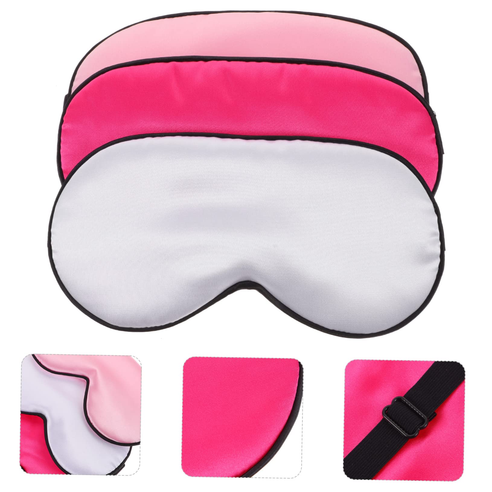 FRCOLOR 12pezzi Maschera Per Occhi Seta Artificiale Leggera Per Dormire Viaggi e Relax Colori e Protezione Totale Dalla Luce