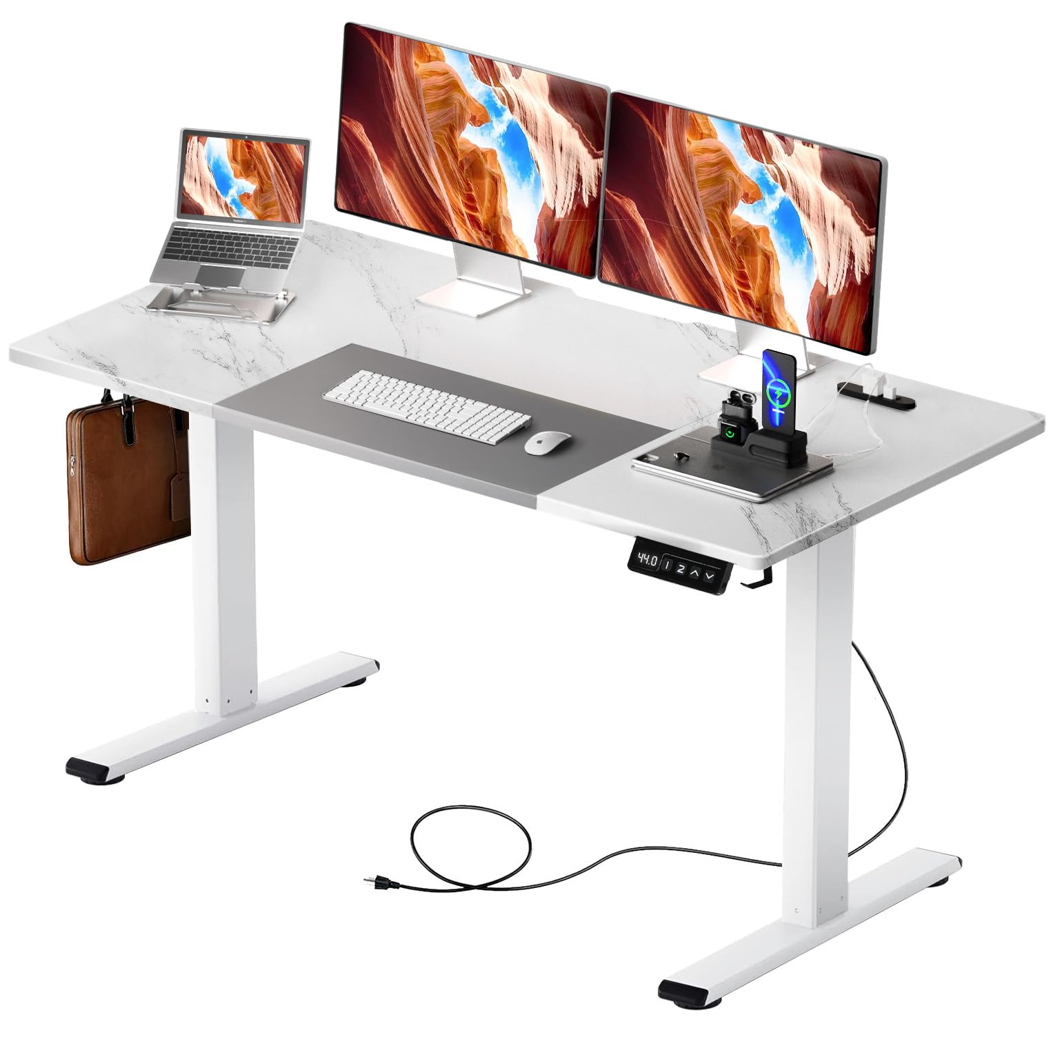 ComHoma パソコンデスク 昇降式 マーブルグレイ ComHoma パソコンデスク 昇降式 マーブルグレイ