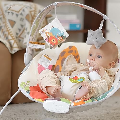 Miniatura 4 de Bouncer para bebés, asiento de gorila para bebés, gorilas eléctricas para bebés con música para bebés de 0 a 6 meses de hasta 20 libras