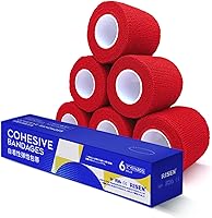 Vista 9 de RISEN Vendaje Cohesivo 2" x 5 Yardas, 6 Rollos, Cinta Médica de Vendaje Autoadherente, Gasa de Primeros Auxilios Adhesiva Flexible Transpirable