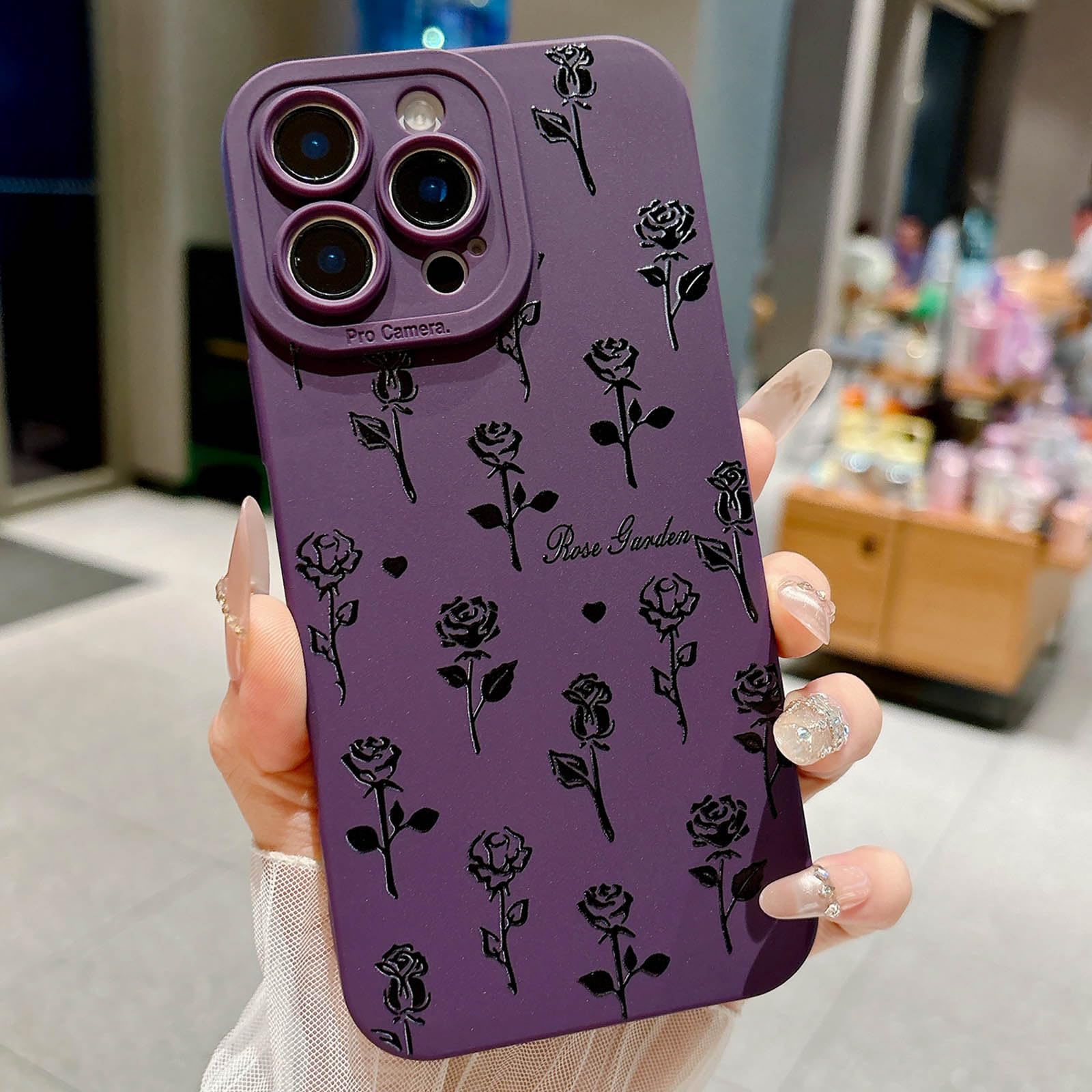 Coque iPhone 12 Pro Max rose noire violette antichoc TPU - 8