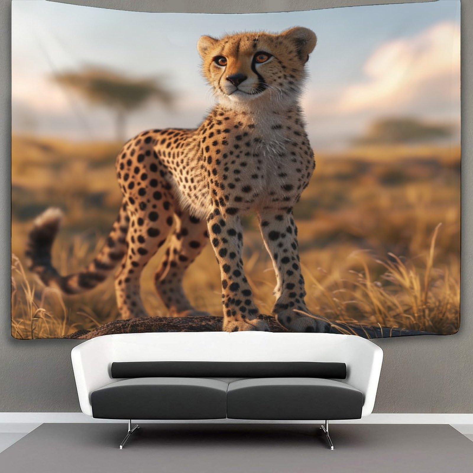 kaiyun Animal Tapestry Cheetah Wall Hanging Tapestries for Bedroom Living Room Apartment Dorm Decorations Wall Art Decor 130cmx150cm