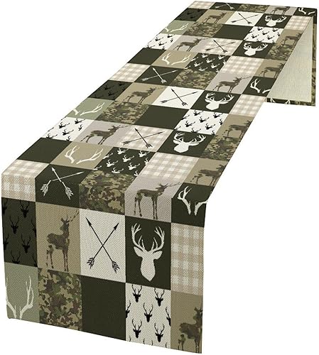 Miniatura 44 de Camino de mesa floral bohemio retro de los años 70, hippie de verano, Groovy Floral Power Impreso, camino de mesa de lino para el hogar, cocina,