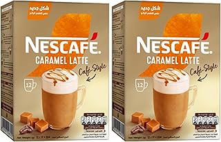 قهوة من نسكافيه مسحوق في علبة قهوة فورية بالكراميل بتحميص متوسط، 24 ظرف × 17 جرام
