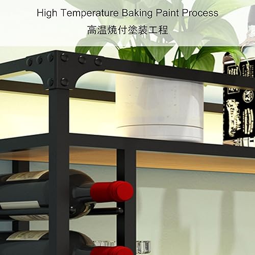 Miniatura 4 de Shelves Wine Rack Wall Mounted with Wine Glass Holder Bar Shelves Liquor Bottle Display Shelf with with LED Strip Mini Bar Kitchen Glass Storage