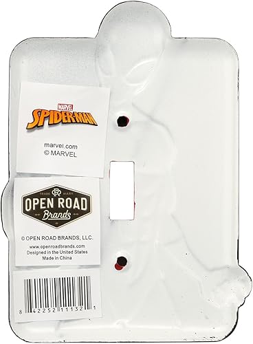 Miniatura 3 de Marvel Spider-Man - Placa de interruptor de luz de metal en relieve, decoración de placa de interruptor de Spider-Man para dormitorio o cueva de