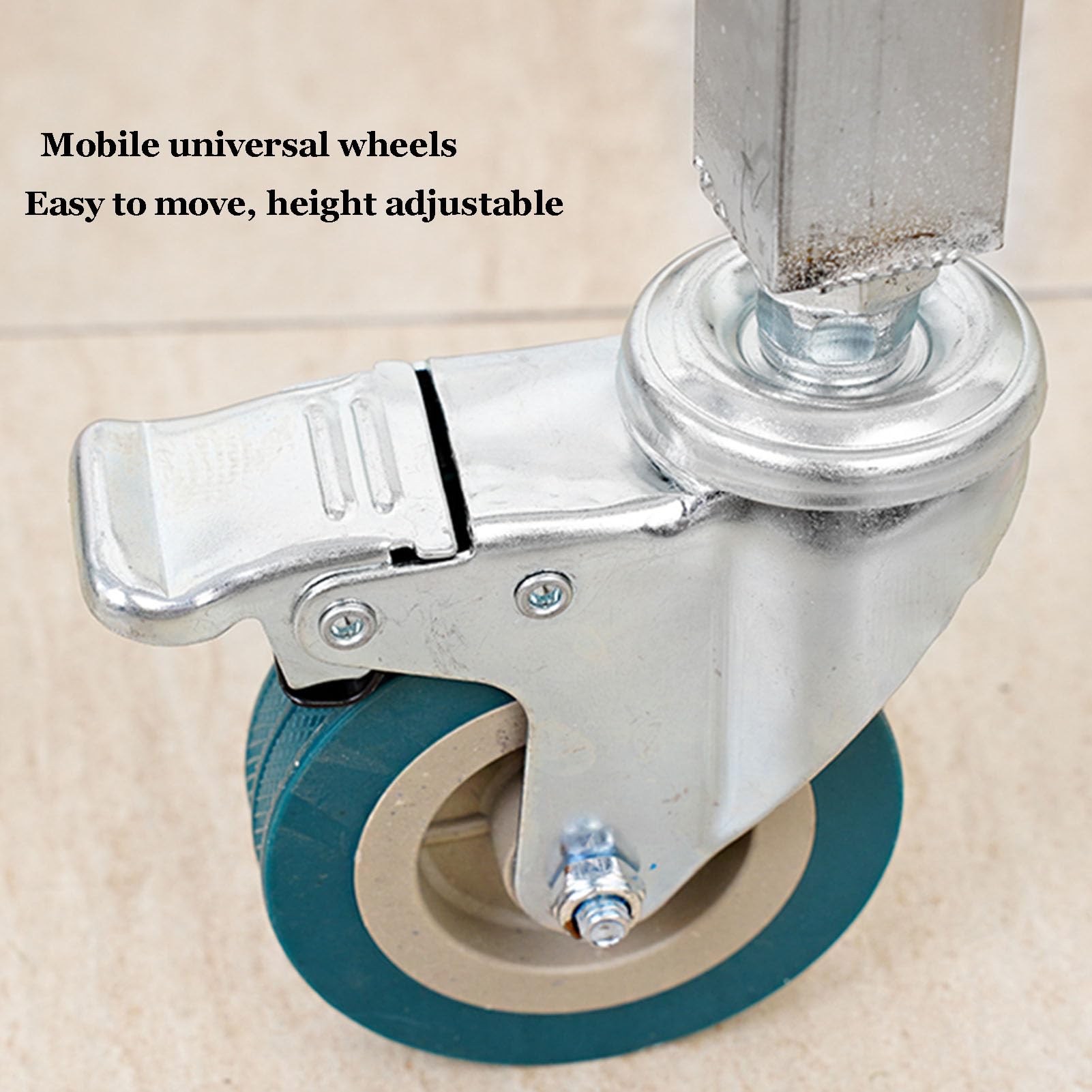 Carrello portapentole in Acciaio Inox con Ruote, Carrello Mobile per pentole da zuppa, Carrello Robusto per fusti da Cucina o vasi da Fiori, Design antiribaltamento