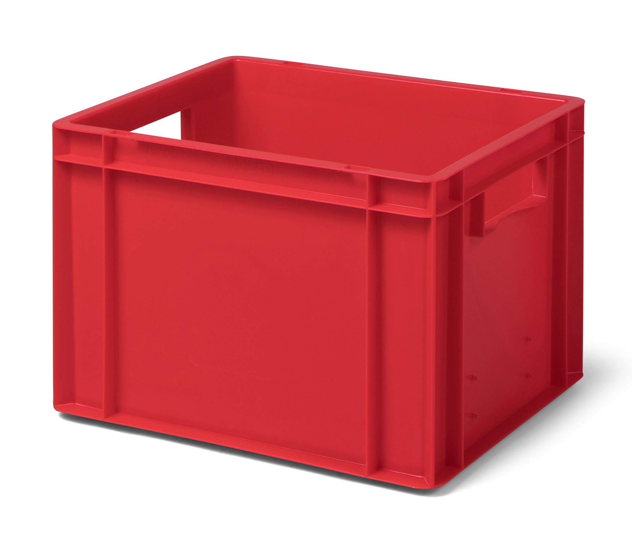 4 szt. transporter TK427-0, czerwony, 400 x 300 x 270 mm (dł. x szer. x wys.), z polipropylenu, pojemność: 23 litry, nośność: 40 kg, nadaje się do kontaktu z żywnością, Made in Germany, jakość