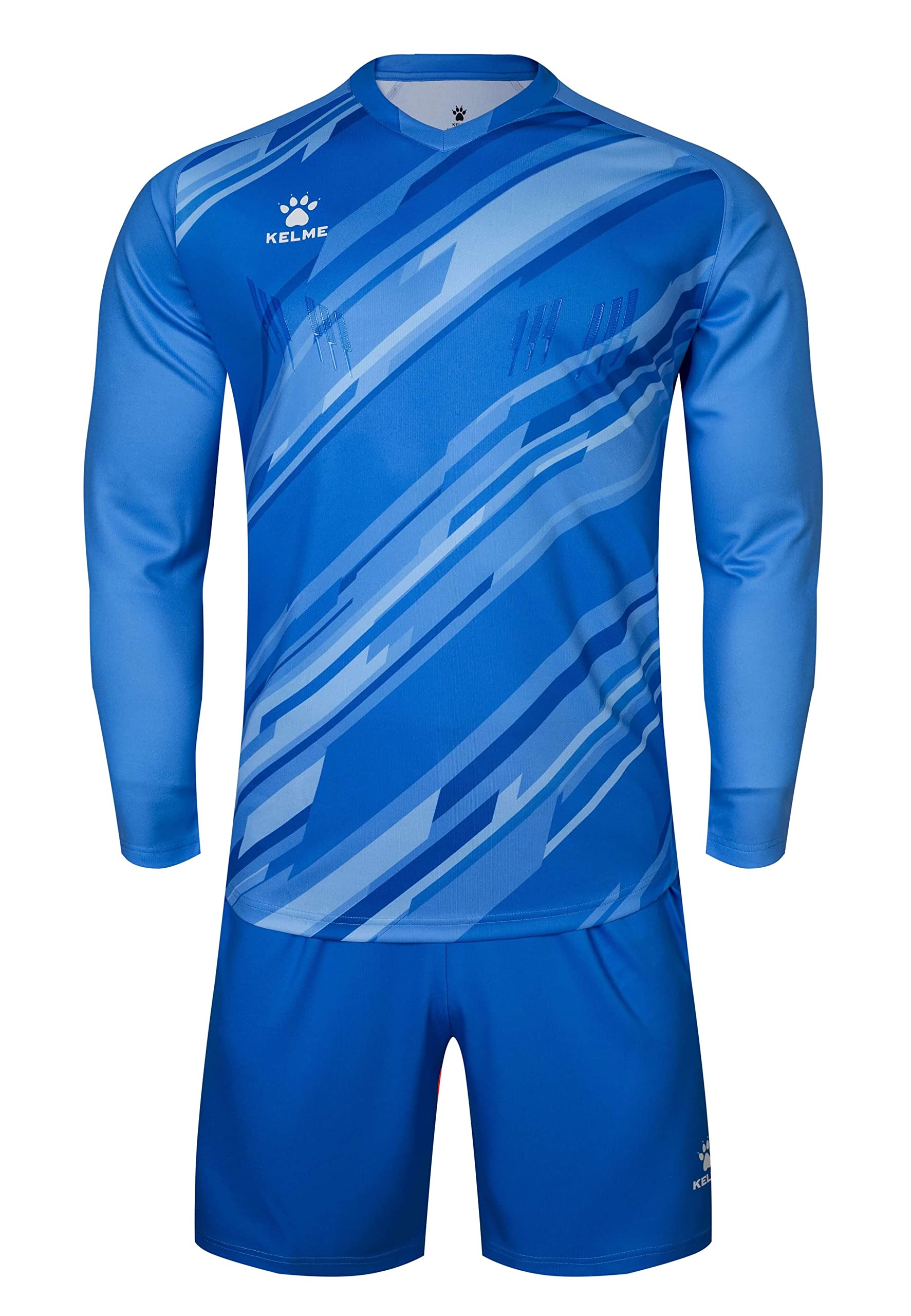 KELME Ensemble de gardien de but professionnel – Maillot et short rembourrés – Tailles adultes et enfants, Bleu (pas de chaussettes)., Taille XS