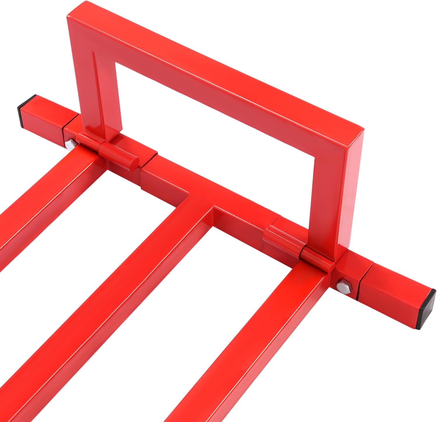 ECOTRIC Universal 882 LBS Lawn Mower Lift Jack for Ride-on Lawn Mowers, Garden Tractors Adjustable Telescopic Maintenance Jack Lifting Platform W/Manual Handle Steel Powder Coated Red