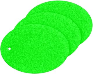 MAOBLYR Quick Absorption Household Cleaning Sponge,Double-Sided Reusable3.54x2.56In,Kitchen Tableware Multi-Purpose Cleaning 3 Sets-Neon Green Solid Color