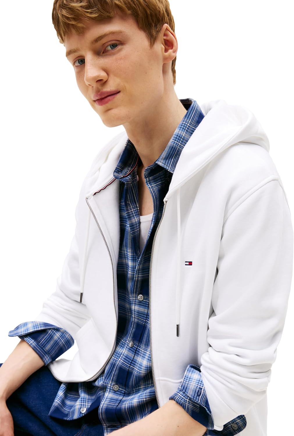 Tommy Hilfiger Men's Medium Weight Fleece Full Zip Up Hoodie