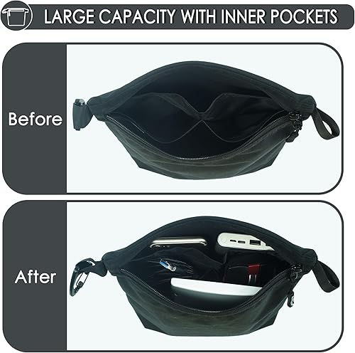 Miniatura 10 de YUMQUA Bolsa con cremallera resistente al agua con clip de mosquetón, pequeña bolsa de nailon multiusos para viajes, cosméticos digitales, bolsa de