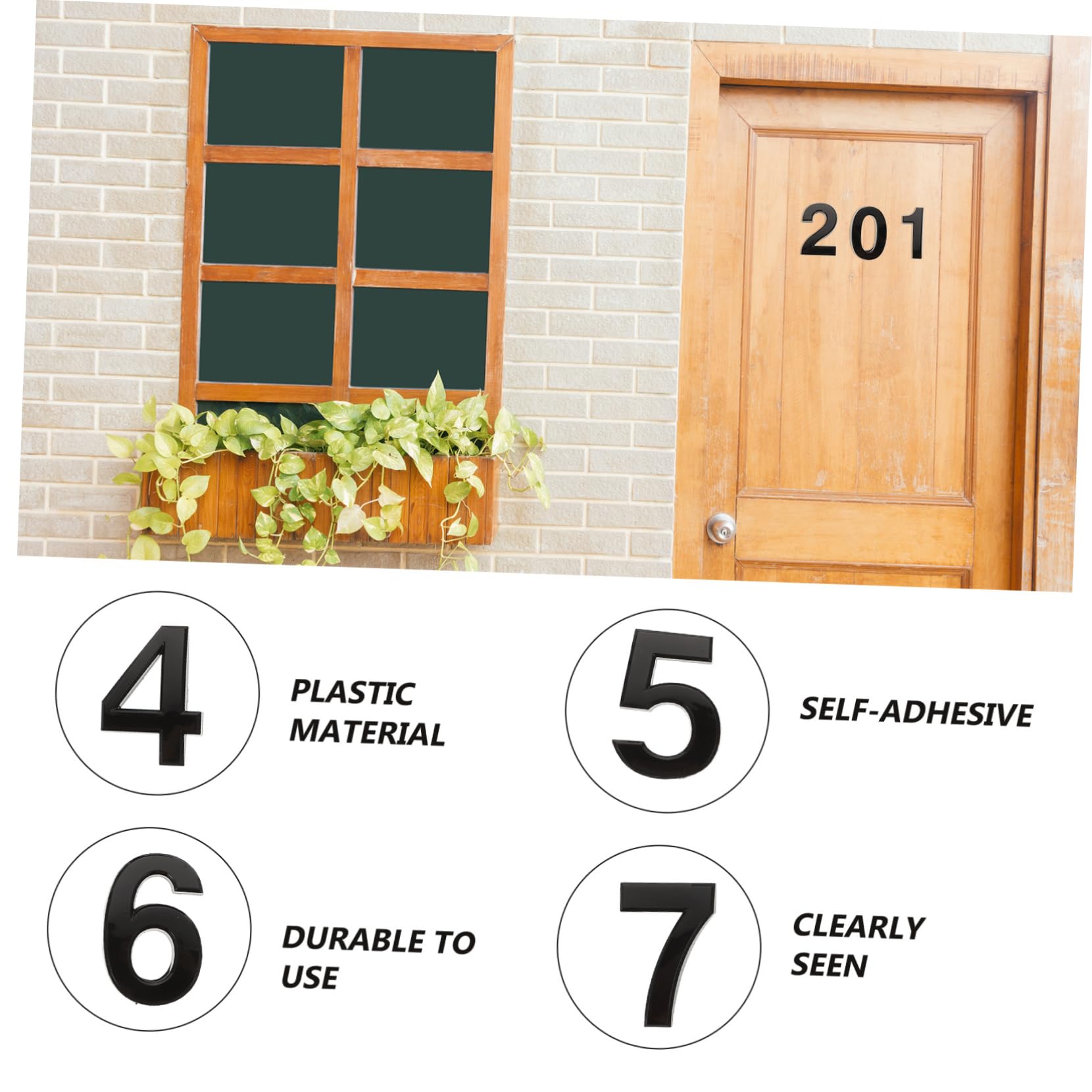 Uonlytech 20pièces Numéros De Maison Auto-adhésifs Pour Adresse De Et Boîte Aux Lettres Plaques Décoratives Modernes