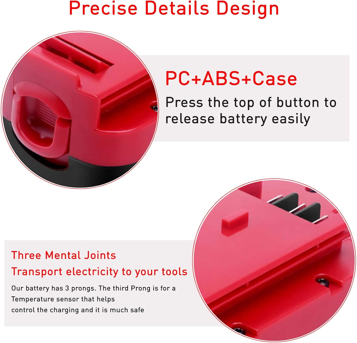 2-Pack [Upgraded to 3600mAh] HPB18 Replacement for Black and Decker 18V Battery Compatible with Black and Decker 18 Volt Battery Ni-Mh 244760-00 A1718 FS18FL FSB18 Firestorm Cordless Tools (Red)