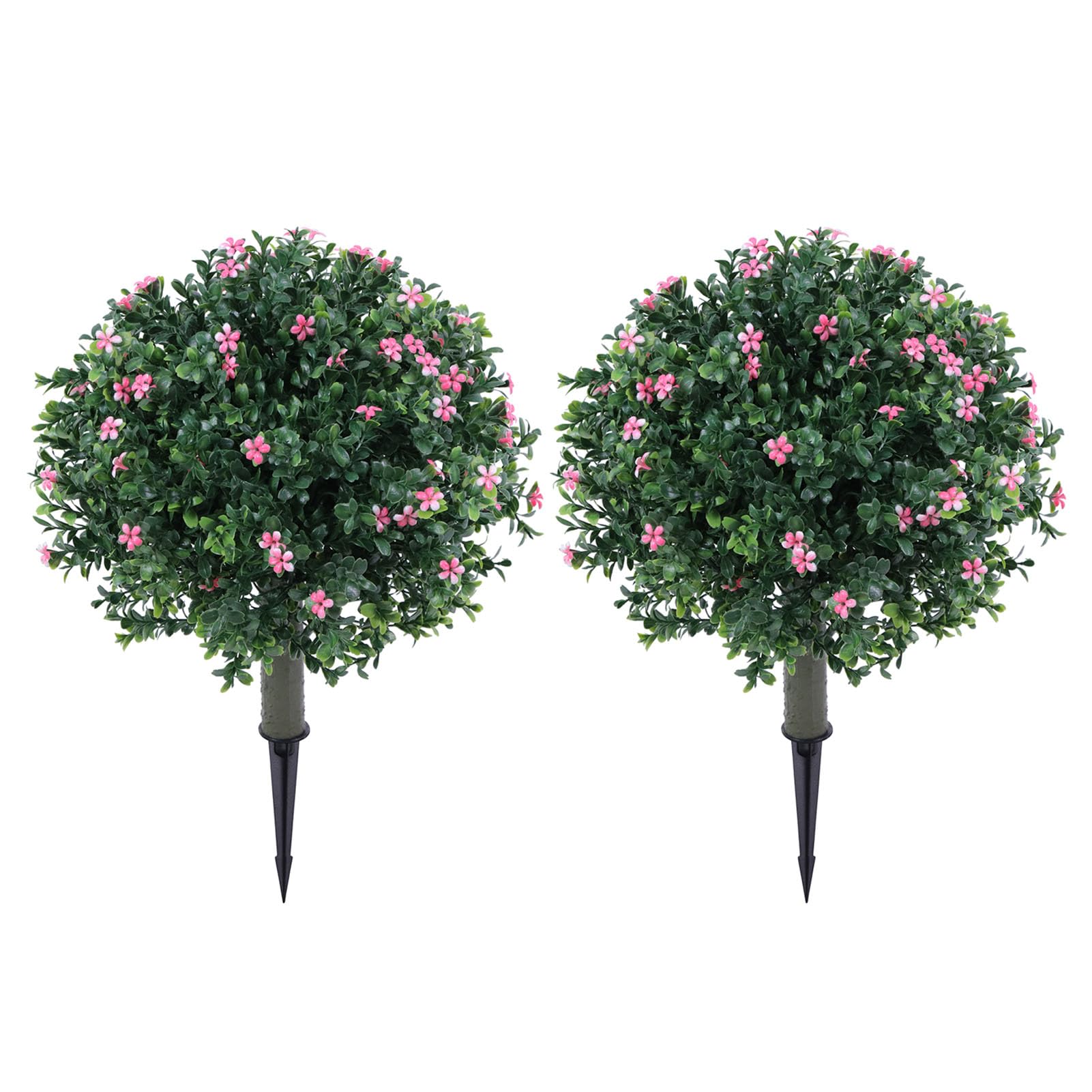 Qcwwy Ornamenti da Giardino Cespugli di Arbusti Simulati Realistici in Pollici con Fiori Rosati Pianta Sempreverde Finta con Paletto per Portico da Giardino Decorazioni per Interni Ed Esterni
