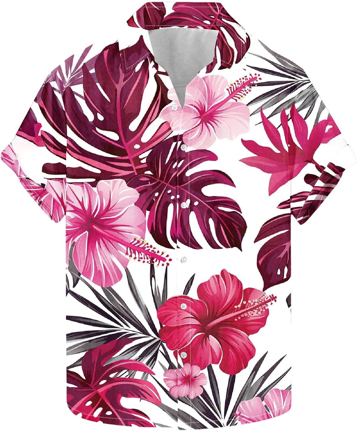 Hawaiian Shirt for Mens, Summer Beach Casual Short Sleeve Tops Button Down Bowling Shirts Tropical Graphic Tees