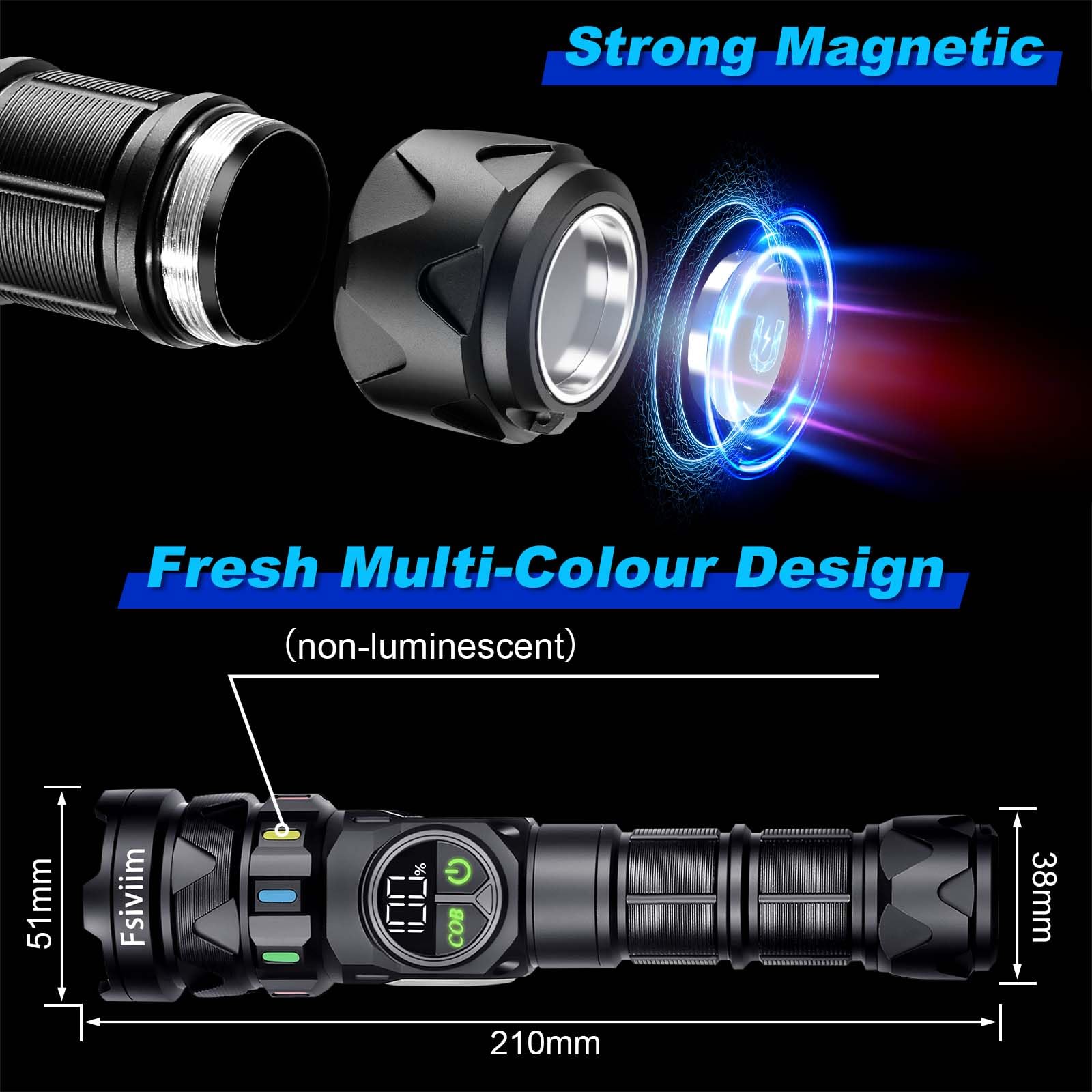 Torches LED super lumineuses, 500 000 lumens, rechargeable, lampe torche puissante
