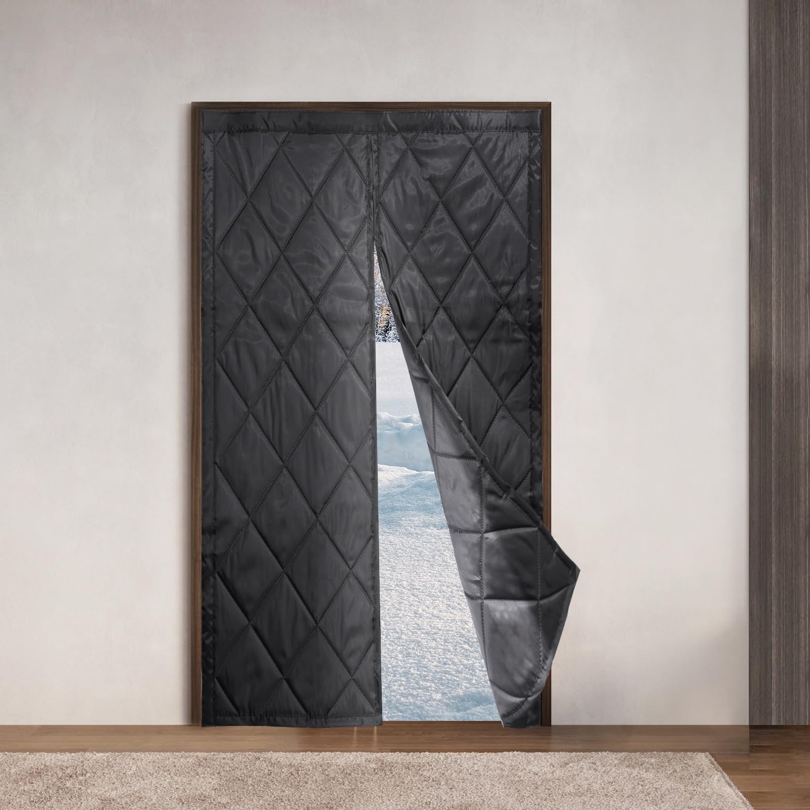 Rideau de porte thermique magnétique 80x210cm isolant pour l'hiver
