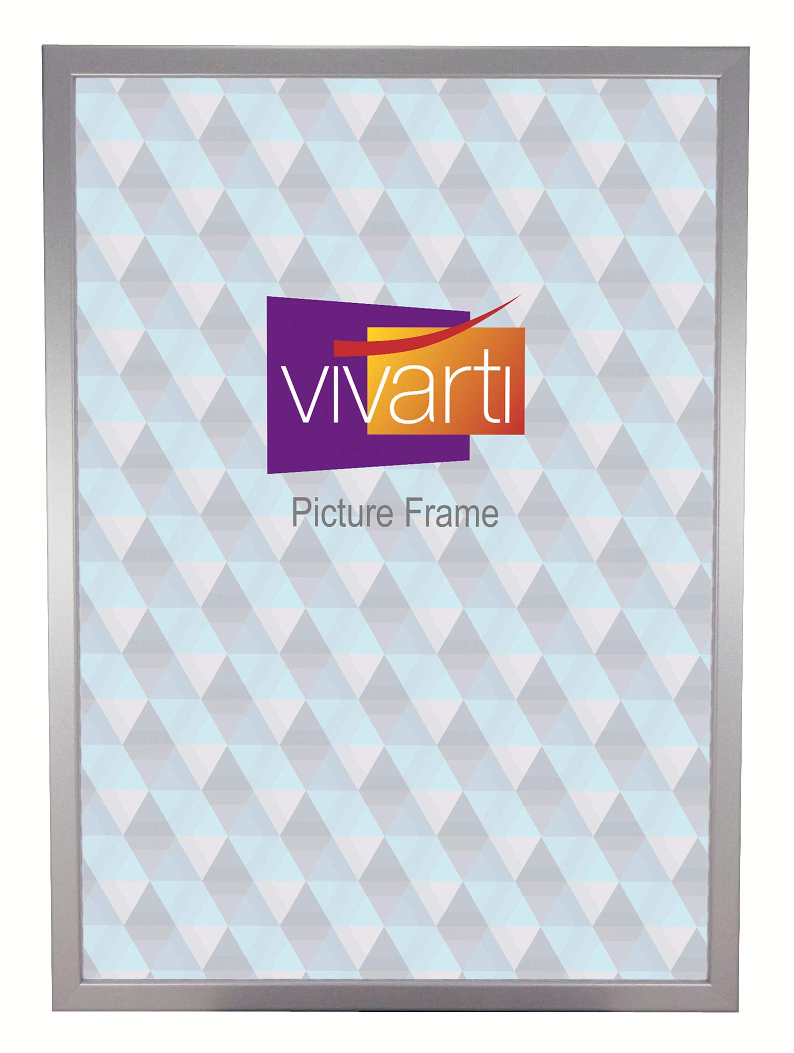 Vivarti Thin Silver Picture Frame (A2 Size, 59.4 x 42 cm) Portrait or Landscape Photo Frame with Clear Styrene Sheet & Wall Mounted Hook for Photos, Pictures, Posters, Decor, Certificate Frame