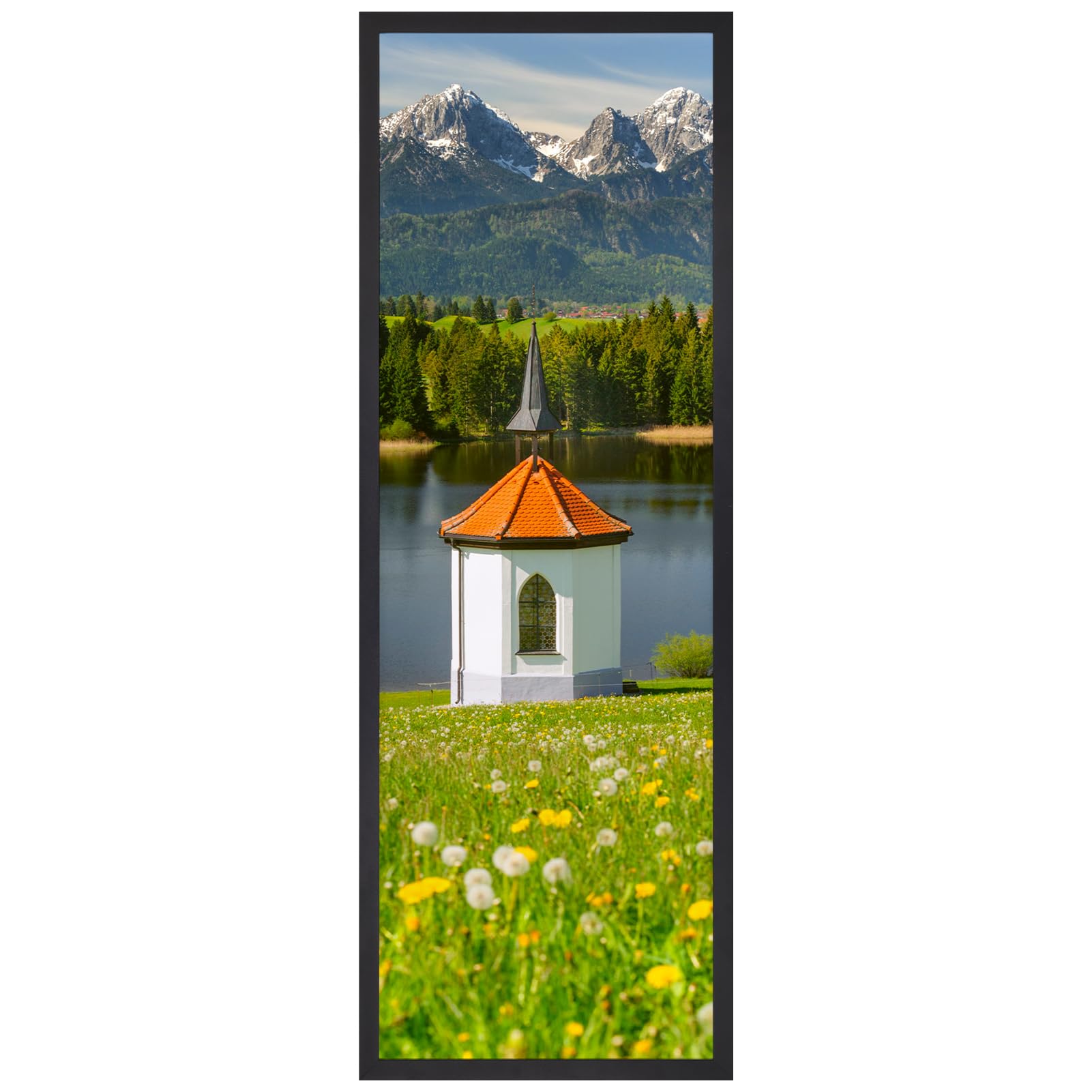 Cadre 30,5x91,5 cm en aluminium élégant noir pour affiches panoramiques