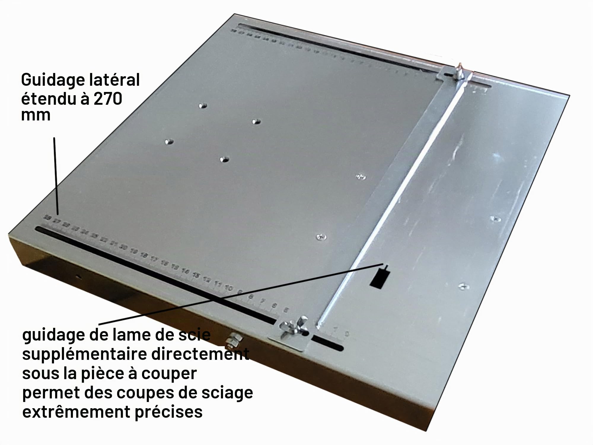 Table de scie sauteuse compatible avec toutes les scies sauteuses, grand modèle 380 mm x 380 mm