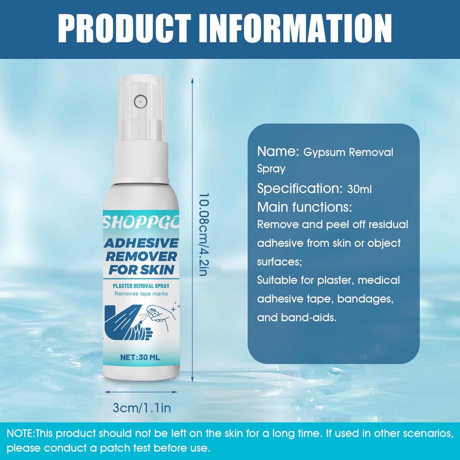 Spray Rimuovi Cerotti Medicali, Medical Adhesive Remover, Cerotto Spray Remover Adesivo Cerotti, Rimuovi Colla Adesivi per la Rimozione dei Residui di Adesivo da Cerotti e Medicazioni,Silky Touch,30ml
