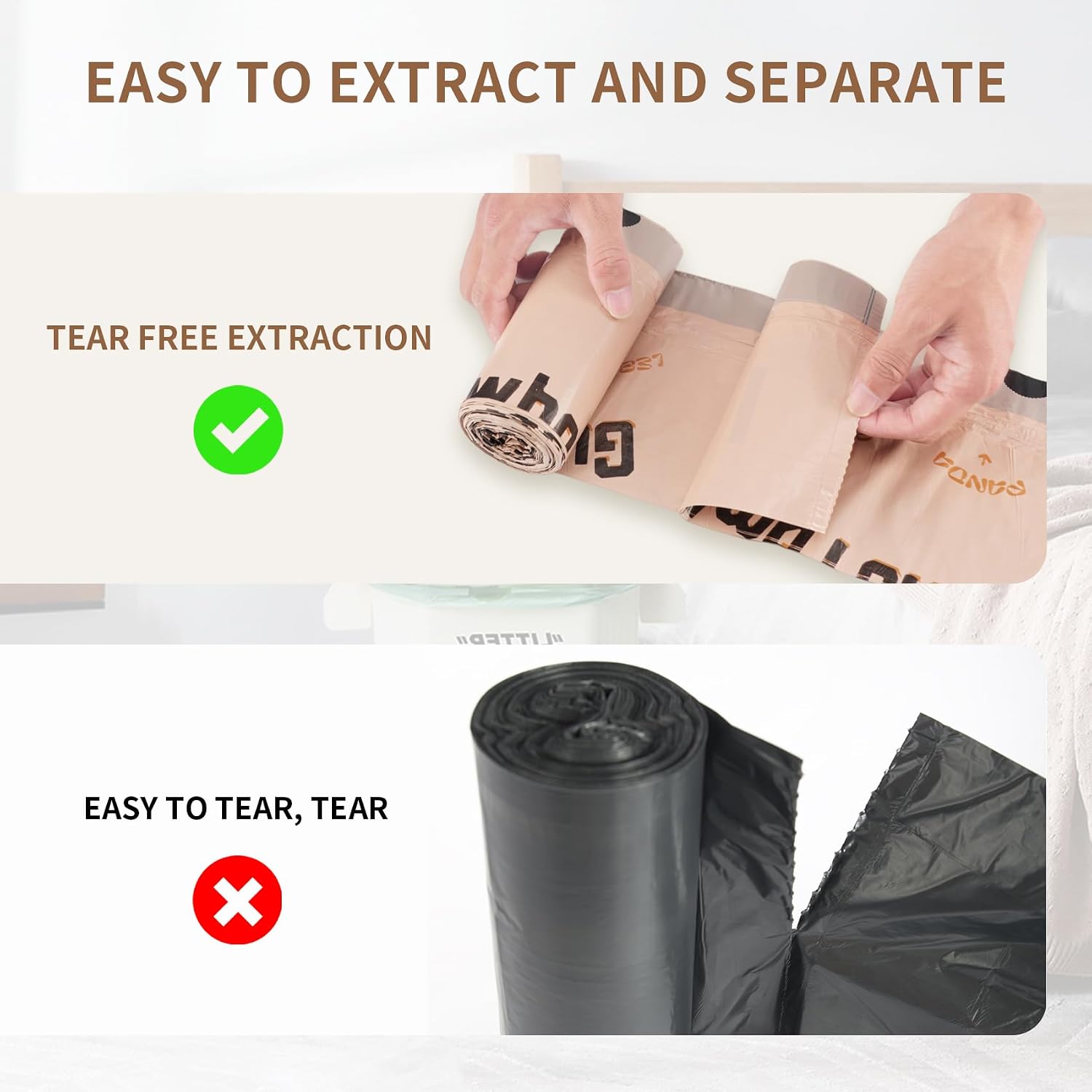 Trash bags, 4 Gallon Trash Bags Drawstring, Colorful & Portable Small Trash Bags With Panda Printed, Tear-Resistant Garbage Bags 4 Gallon for Bathroom Office Trash Cans, 30 Counts image 3