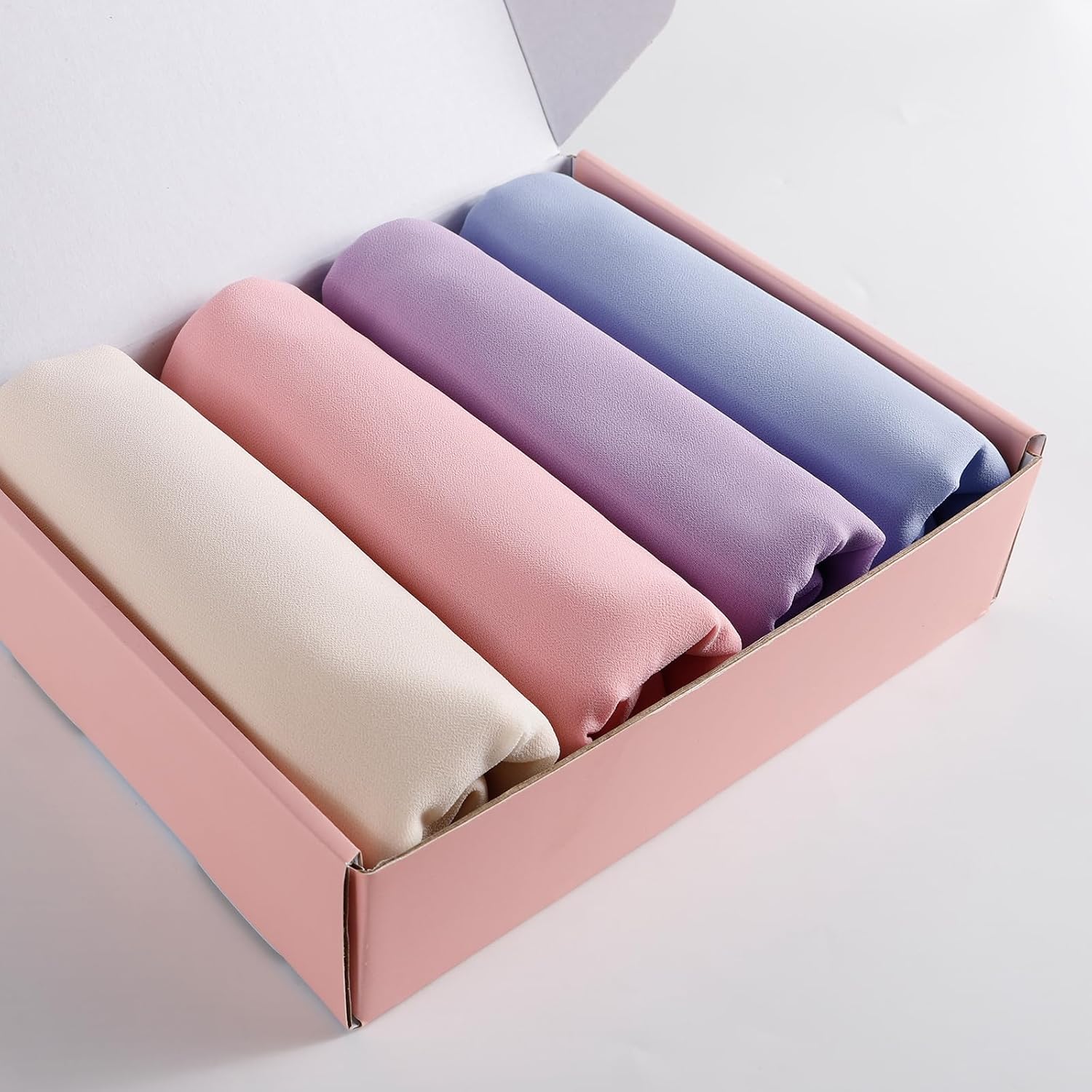 Febfim 4 PCS Muslim Women Soft Premium Solid Chiffon Hijab Scarves Shawl Long Scarf Wrap Scarves with Gift Box - Image 4