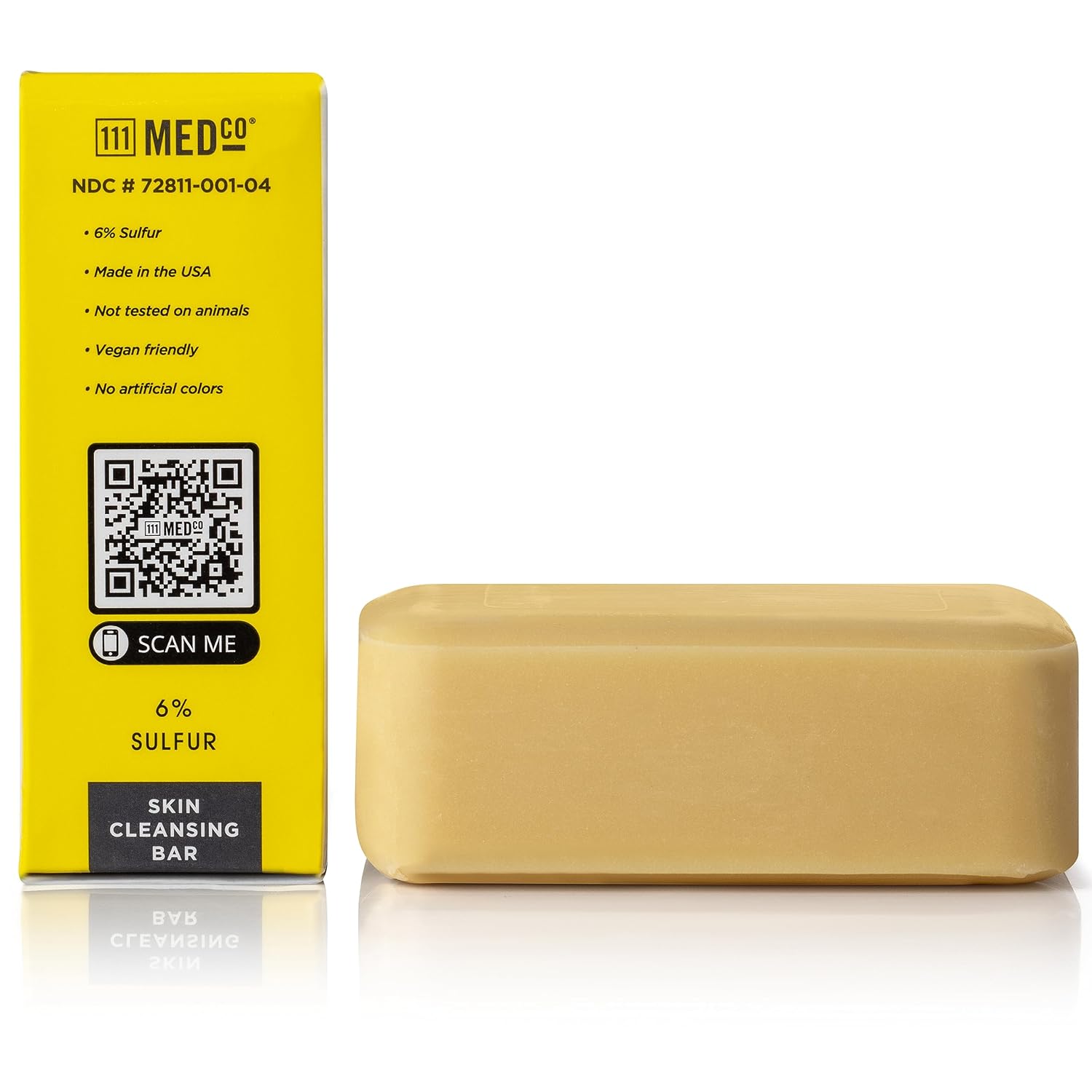111MedCo 6% Sulfur Skin Cleansing Bar, Medicated Acne Treatment Soap for Face, Chest and Back, Helps Dry Excess Oil and Clear Clogged Pores, 4 oz image 3
